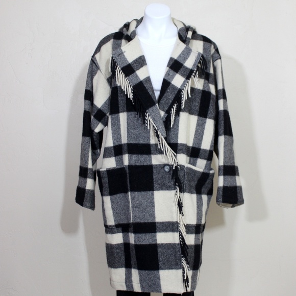 L.L. Bean Jackets & Blazers - Vintage L.L. Bean Maine Buffalo Plaid Fringe Coat